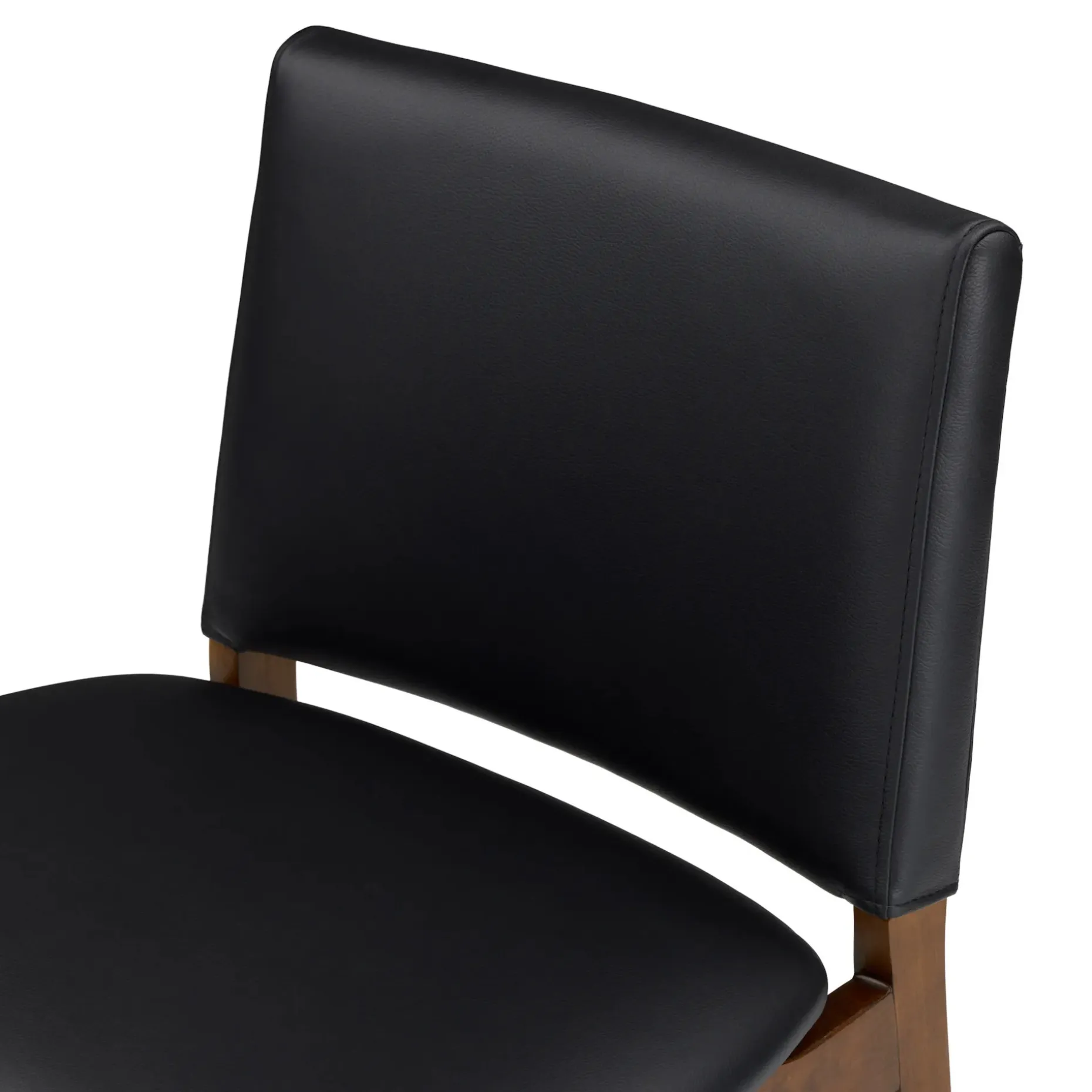 Nosh Leather Dining Chair - Walnut and Black