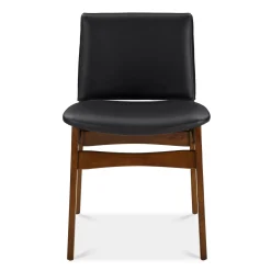 Nosh Leather Dining Chair - Walnut and Black