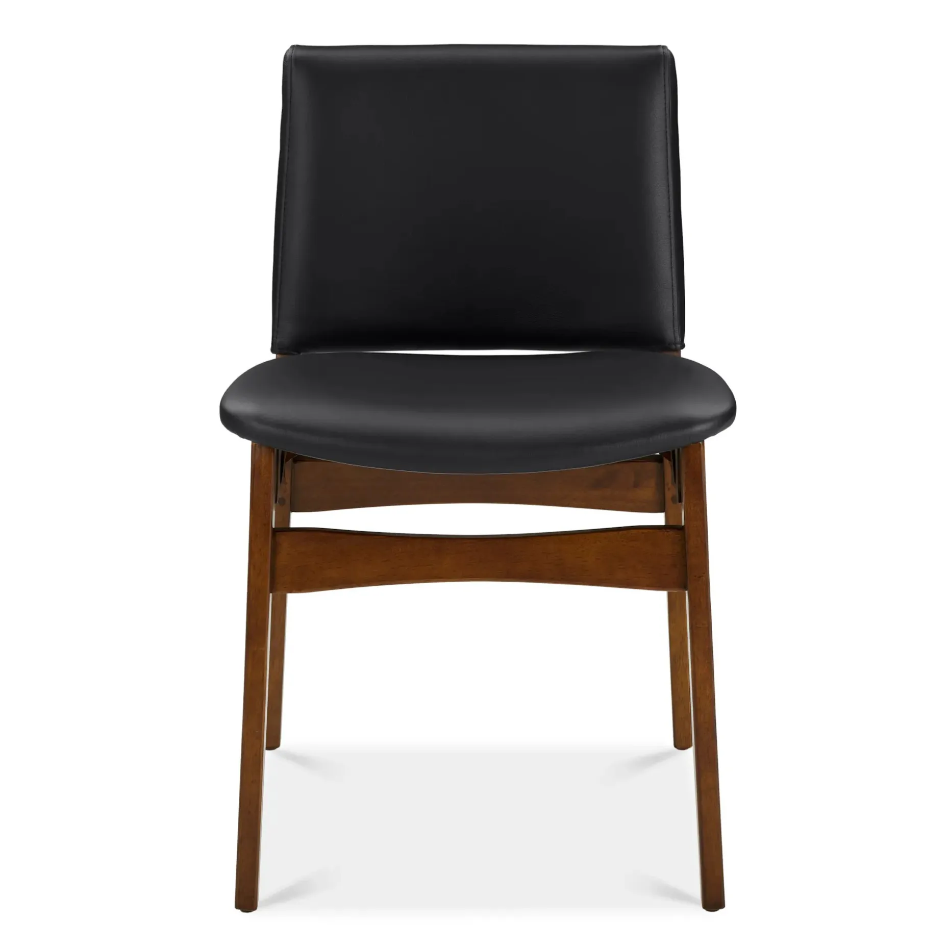Nosh Leather Dining Chair - Walnut and Black