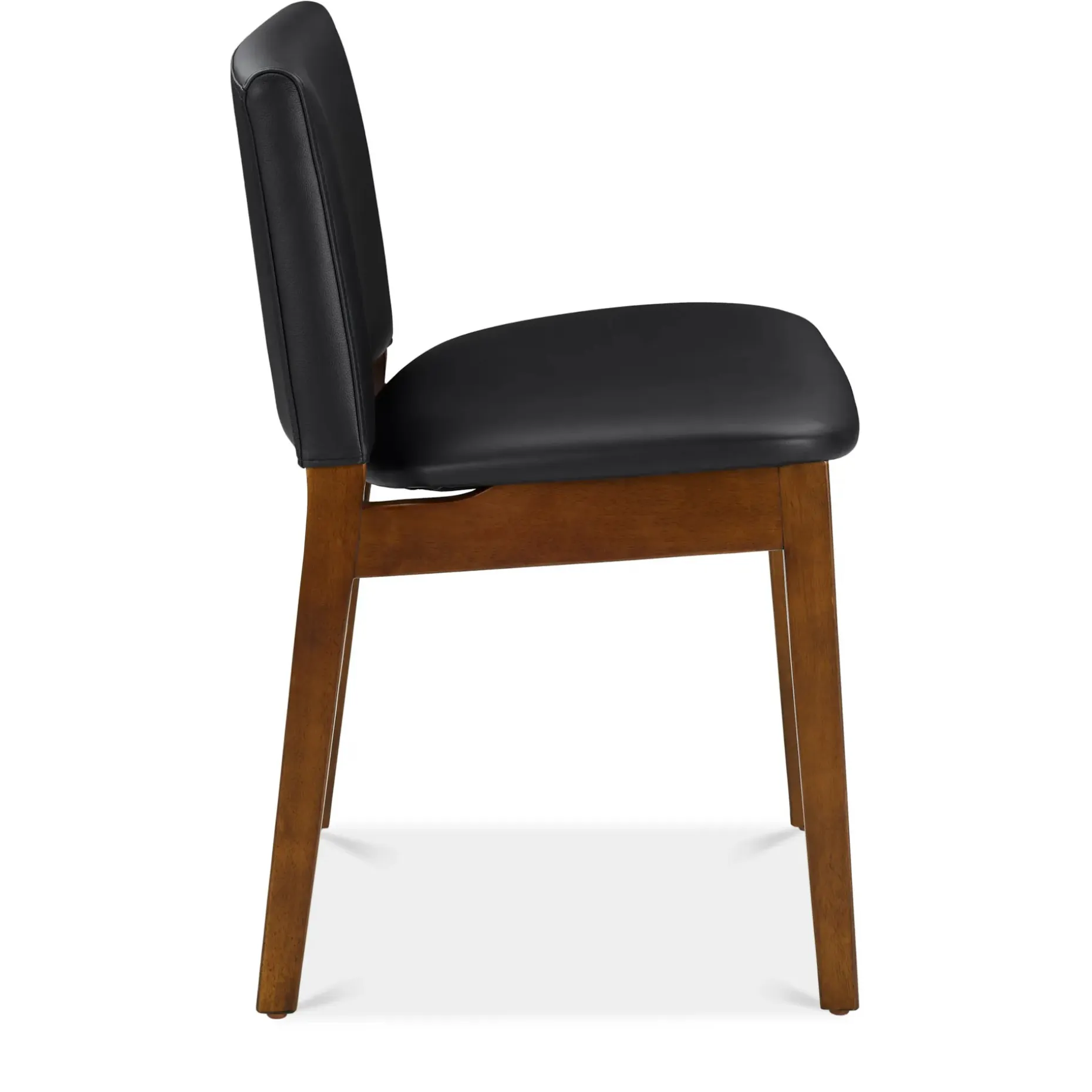 Nosh Leather Dining Chair - Walnut and Black