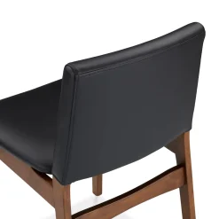 Nosh Leather Dining Chair - Walnut and Black