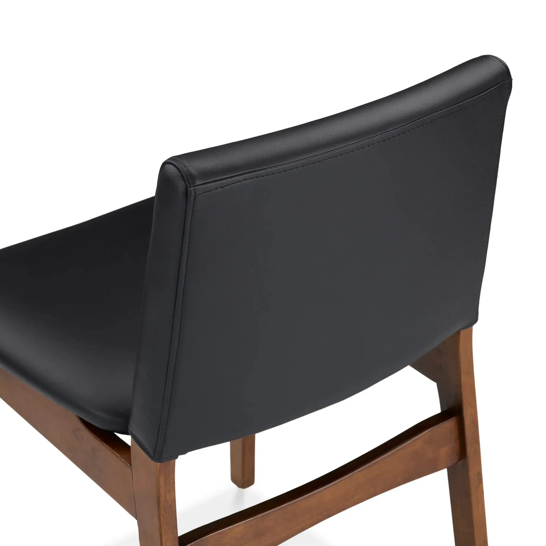 Nosh Leather Dining Chair - Walnut and Black