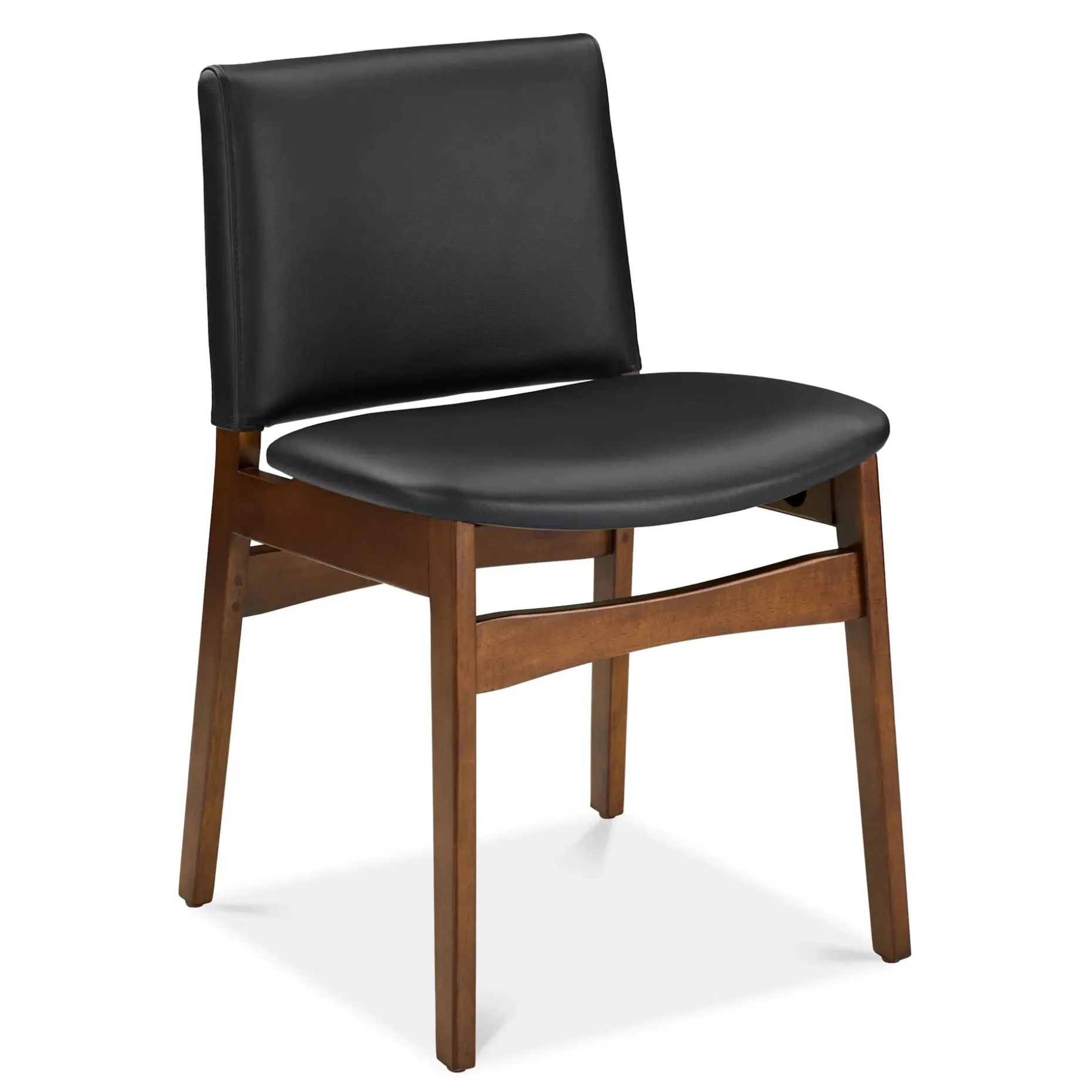 Nosh Leather Dining Chair - Walnut and Black