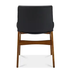 Nosh Leather Dining Chair - Walnut and Black