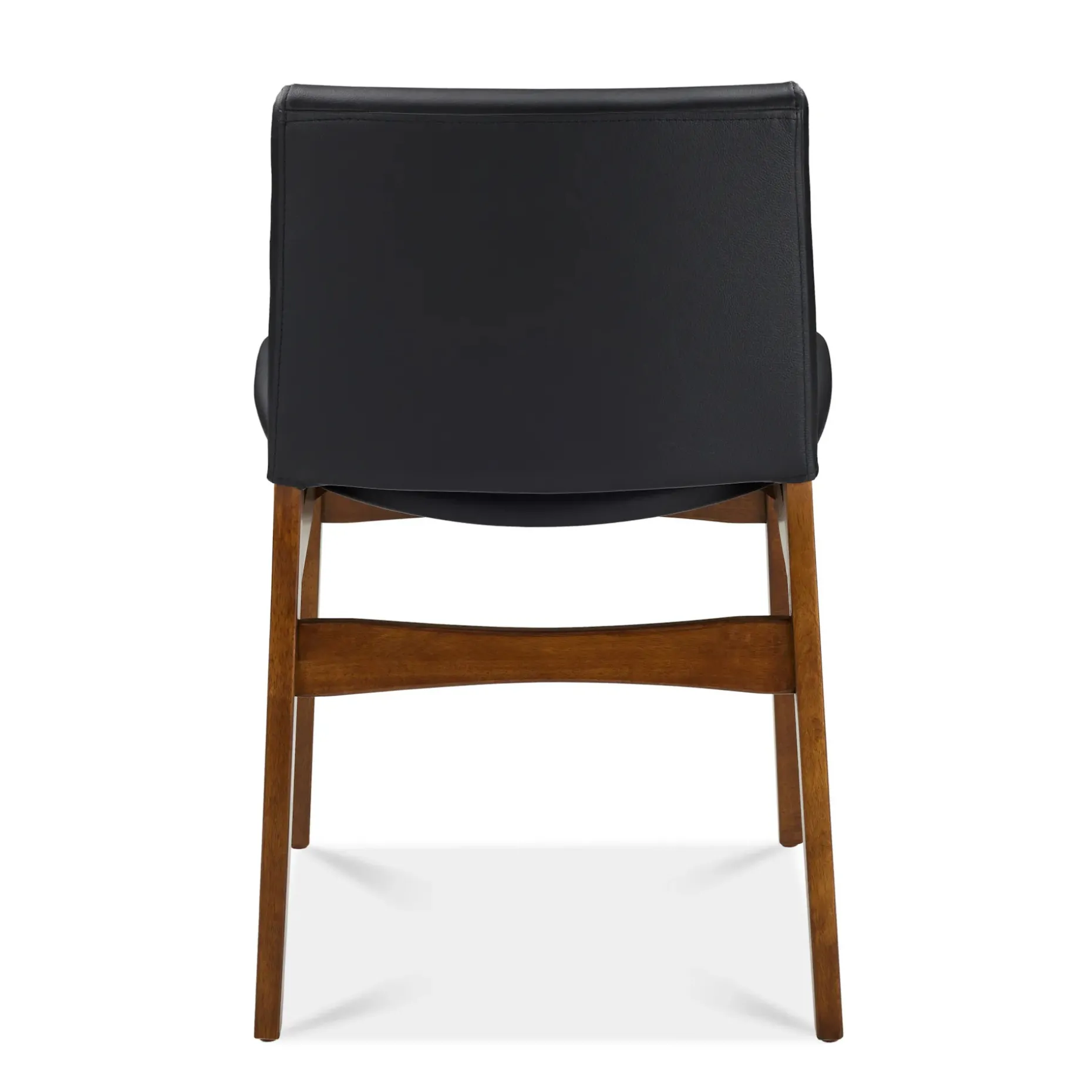 Nosh Leather Dining Chair - Walnut and Black