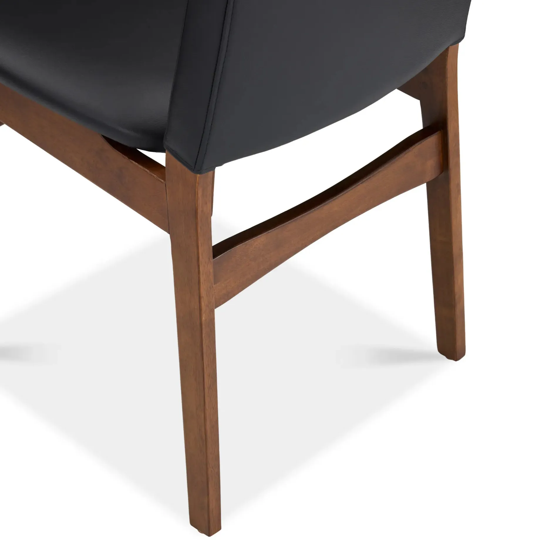 Nosh Leather Dining Chair - Walnut and Black