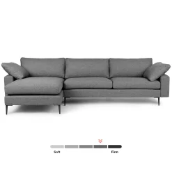 Nova 114" Reversible Sectional - Gravel Gray