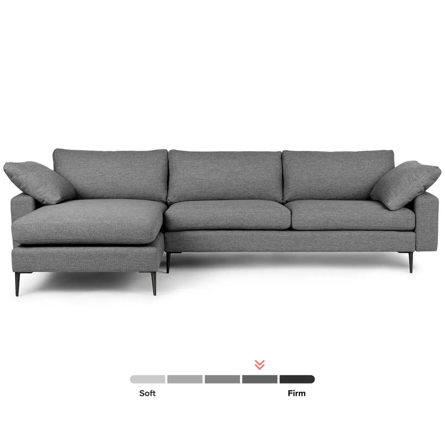 Nova 114" Reversible Sectional - Gravel Gray