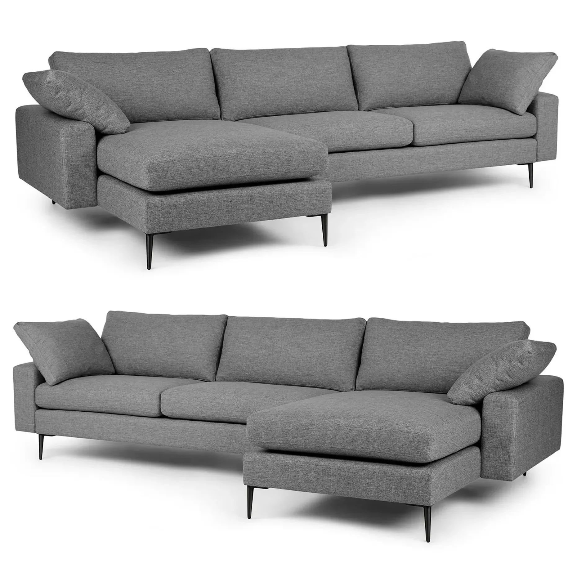 Nova 114" Reversible Sectional - Gravel Gray