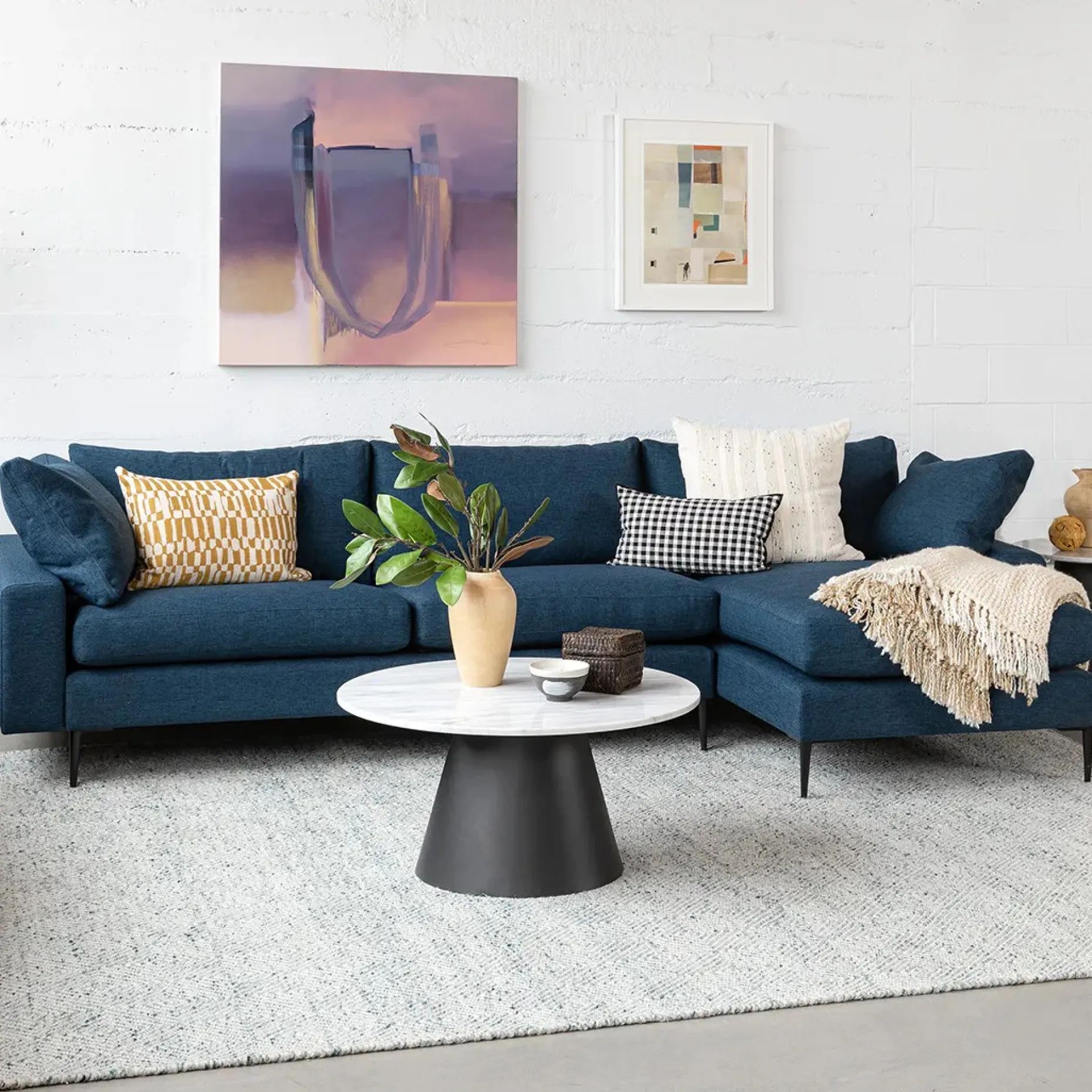 Nova 114" Reversible Sectional - Twilight Blue