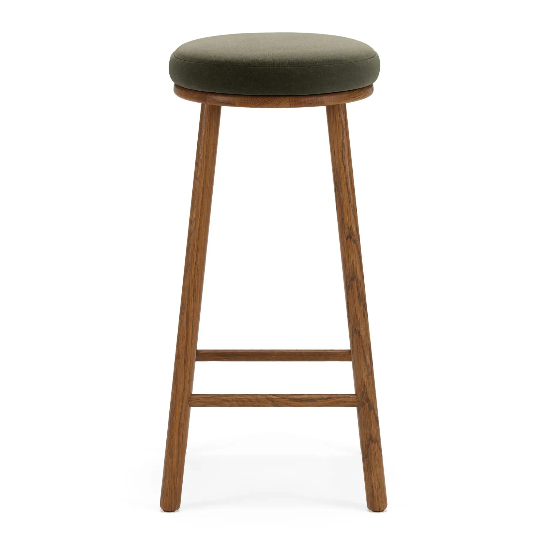 Nurmi Counter Stool - Smoked Oak and Felted Green