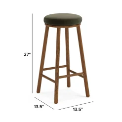 Nurmi Counter Stool - Smoked Oak and Felted Green