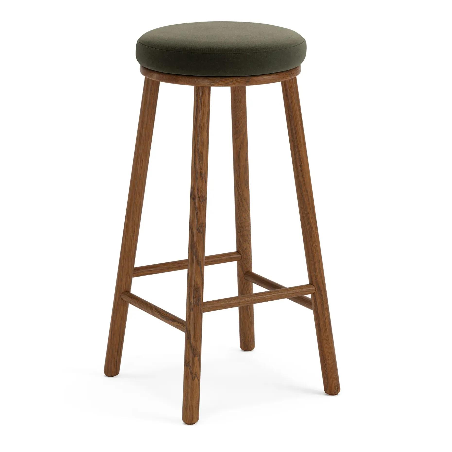 Nurmi Counter Stool - Smoked Oak and Felted Green