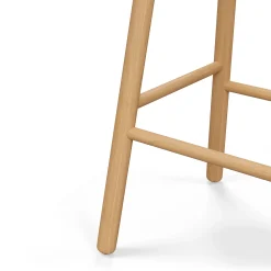 Nurmi Counter Stool - White Oak and Ivory Wool Bouclé
