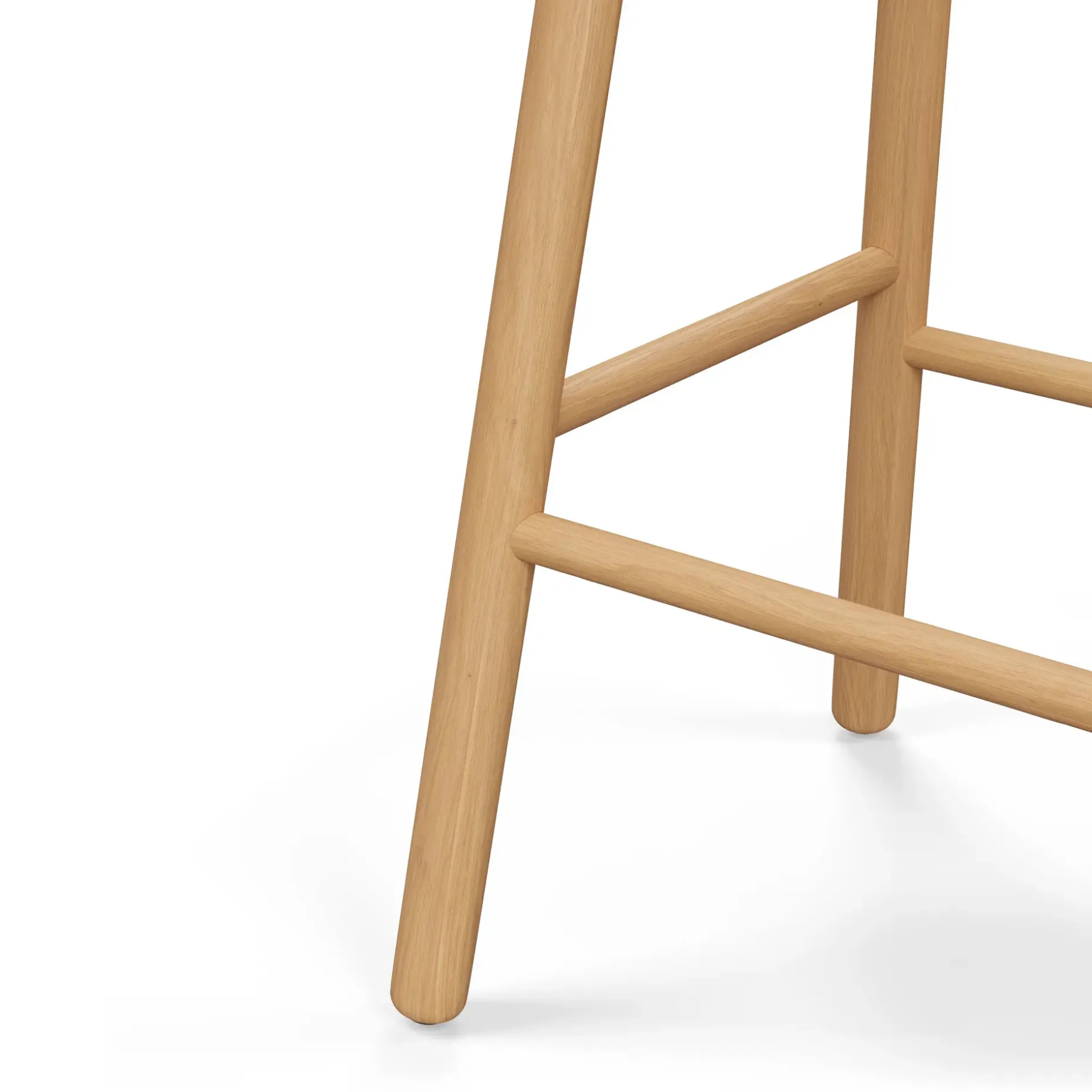 Nurmi Counter Stool - White Oak and Ivory Wool Bouclé