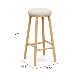 Nurmi Counter Stool - White Oak and Ivory Wool Bouclé