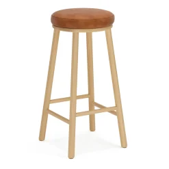 Nurmi Leather Counter Stool - White Oak and Lucia Tan