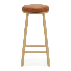 Nurmi Leather Counter Stool - White Oak and Lucia Tan