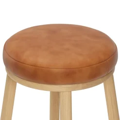 Nurmi Leather Counter Stool - White Oak and Lucia Tan
