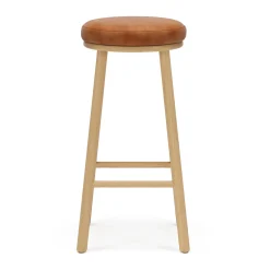 Nurmi Leather Counter Stool - White Oak and Lucia Tan