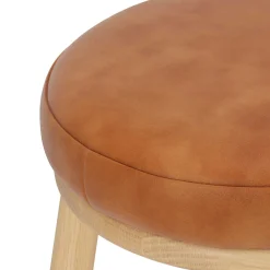 Nurmi Leather Counter Stool - White Oak and Lucia Tan