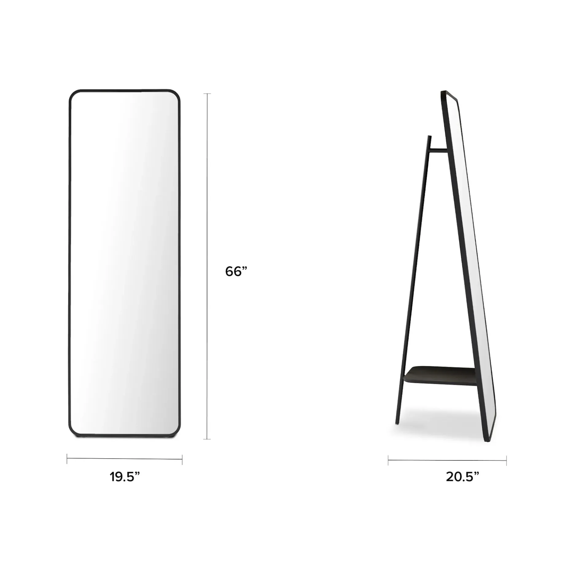 Obero Floor Mirror - Black