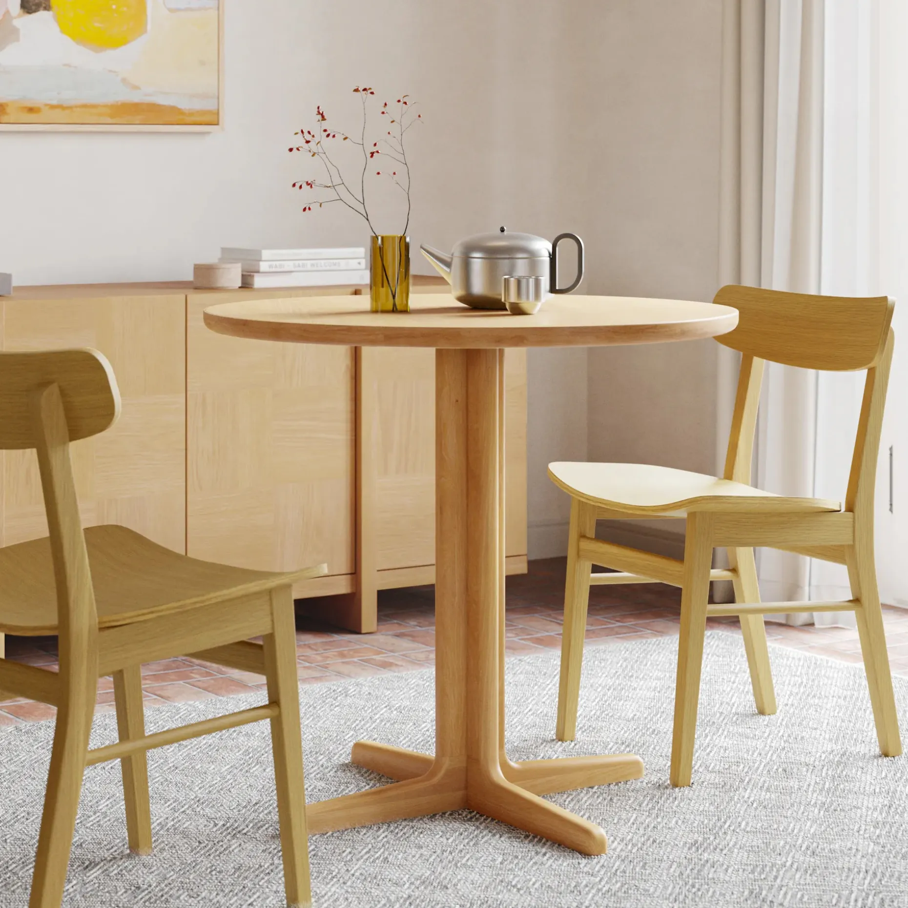 Odie Café Table - Natural Oak