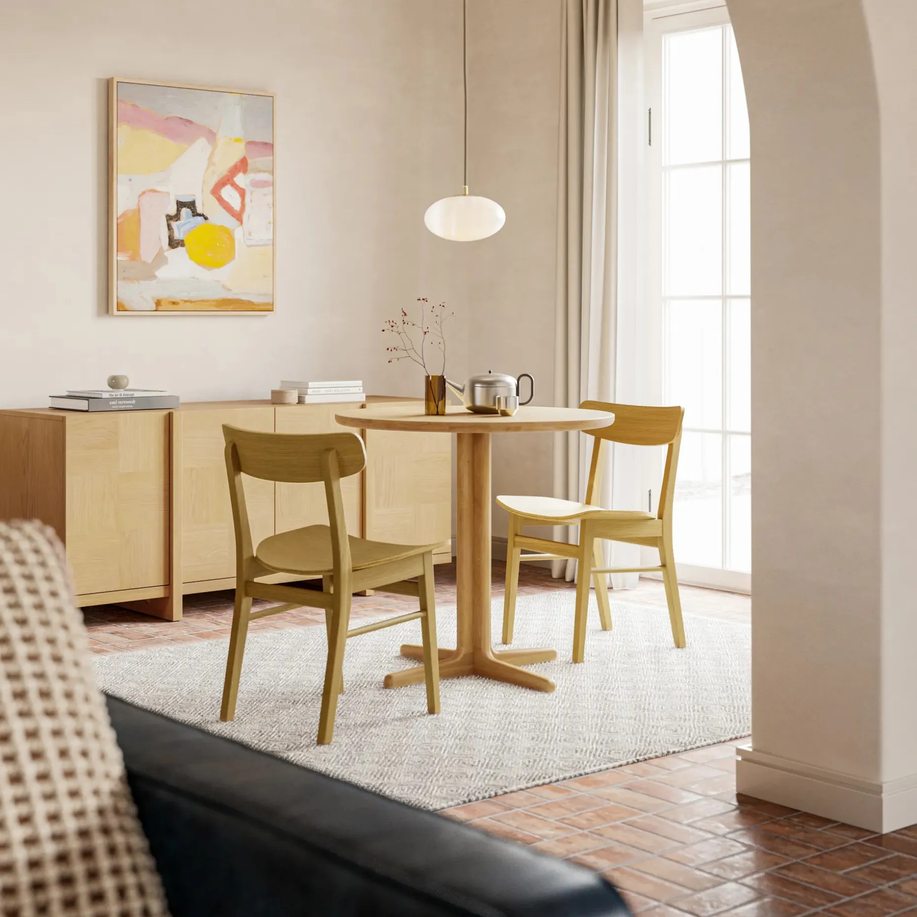 Odie Café Table - Natural Oak