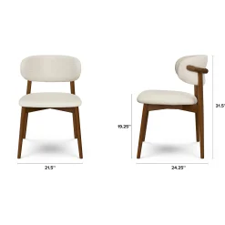 Odin Dining Chair - Walnut and Camelia Ivory