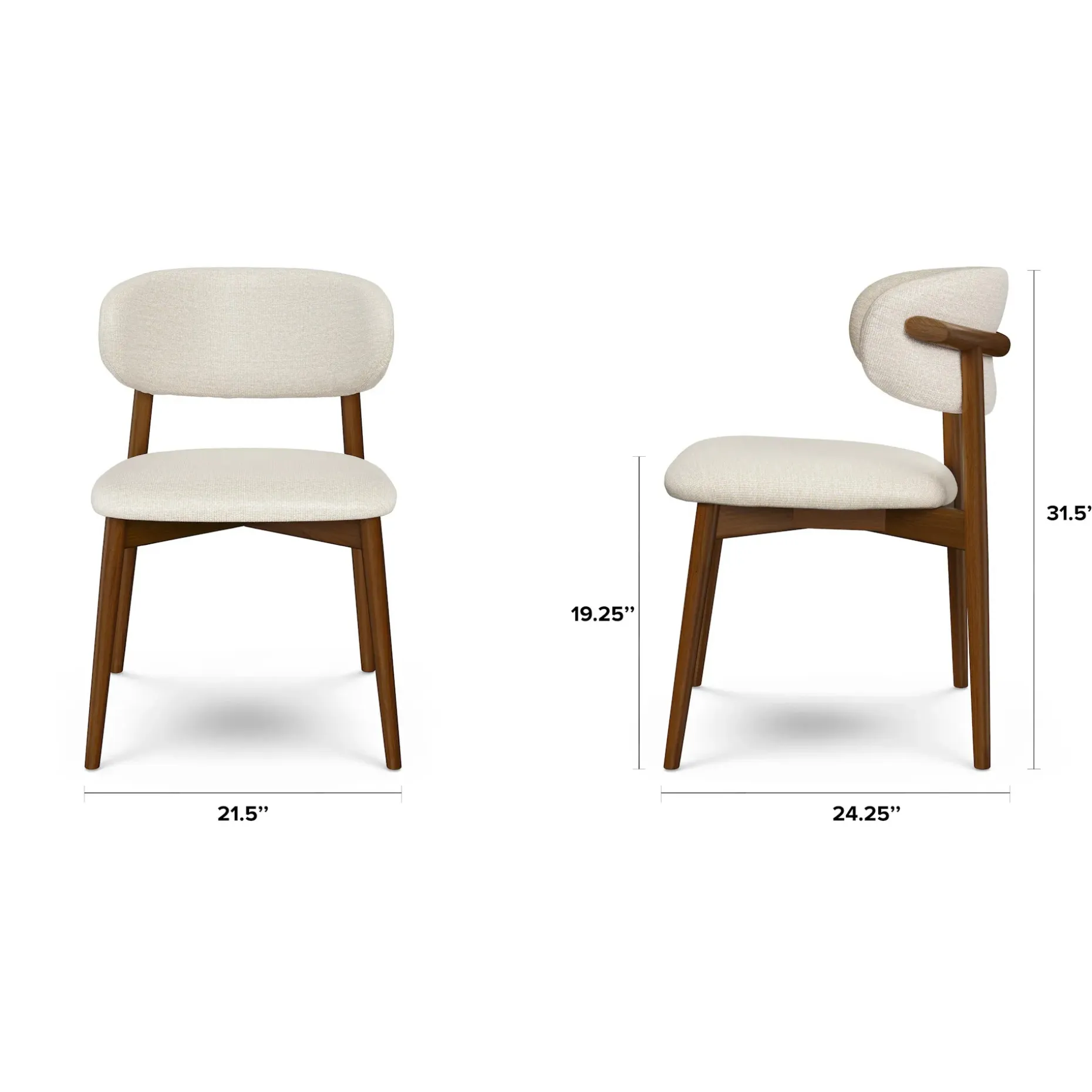 Odin Dining Chair - Walnut and Camelia Ivory