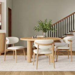 Odin Dining Chair - White Oak and Camelia Ivory