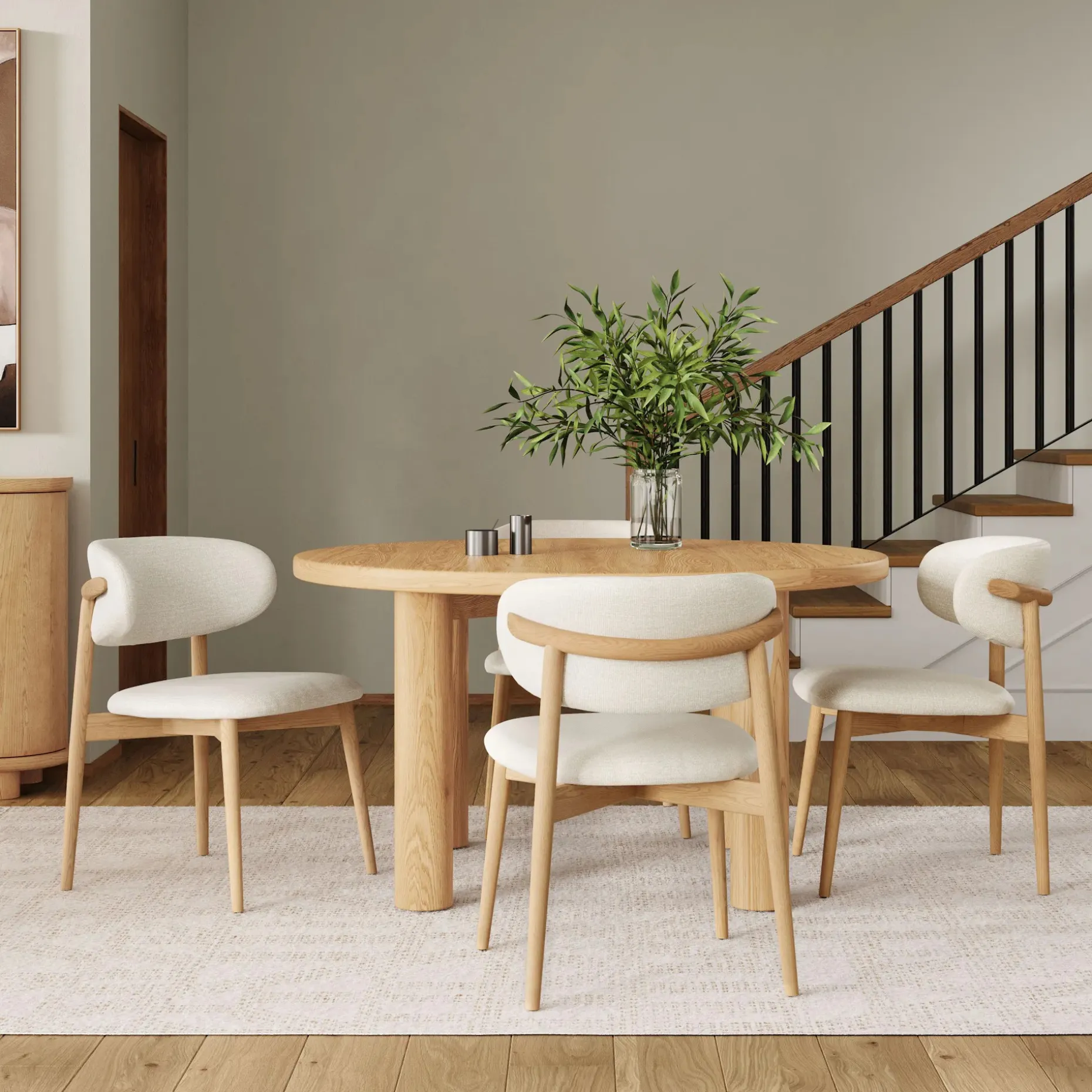 Odin Dining Chair - White Oak and Camelia Ivory