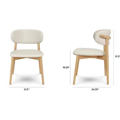Odin Dining Chair - White Oak and Camelia Ivory