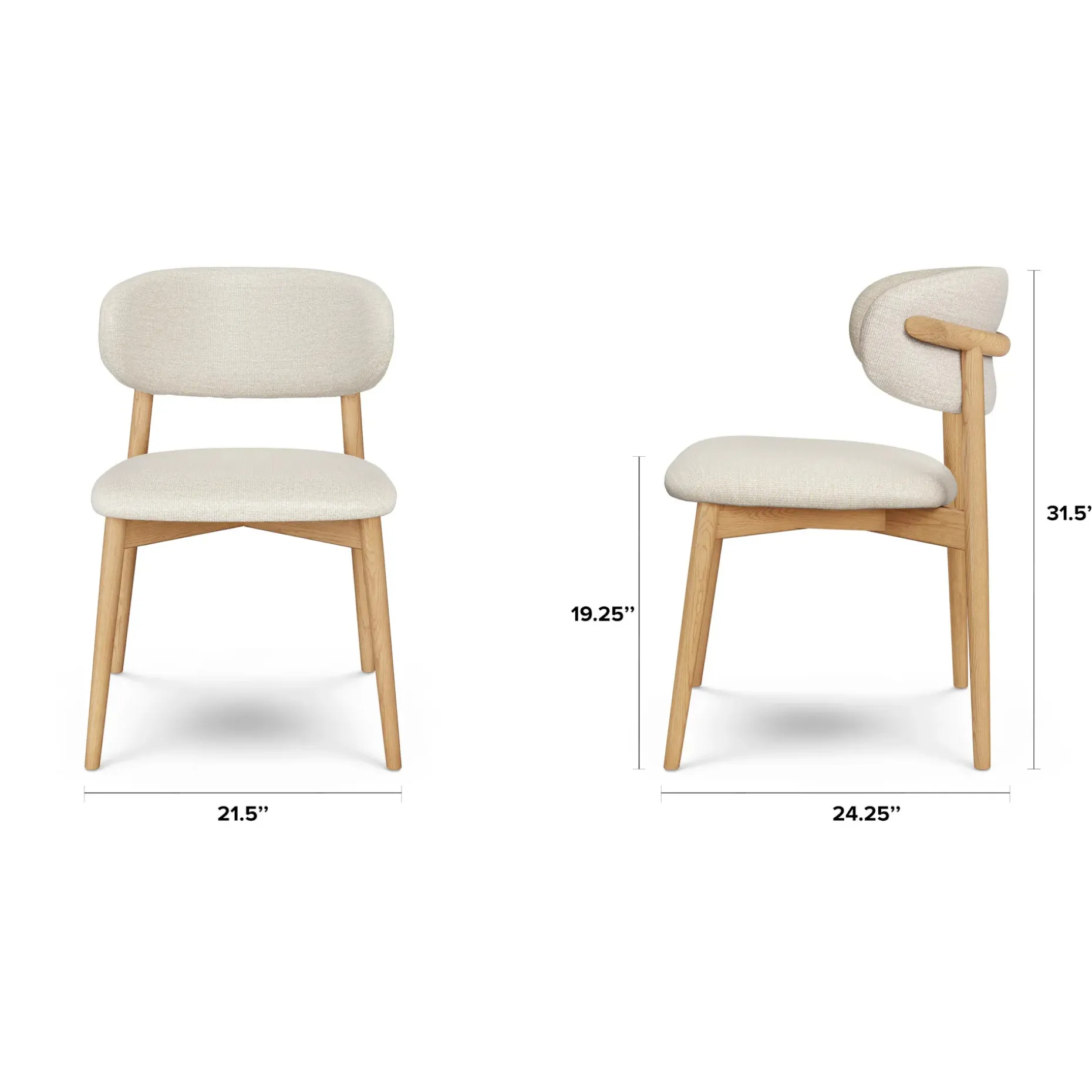 Odin Dining Chair - White Oak and Camelia Ivory