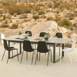 Ofer 80.25" - 104.75" Outdoor Extendable Dining Table - Dark Gray