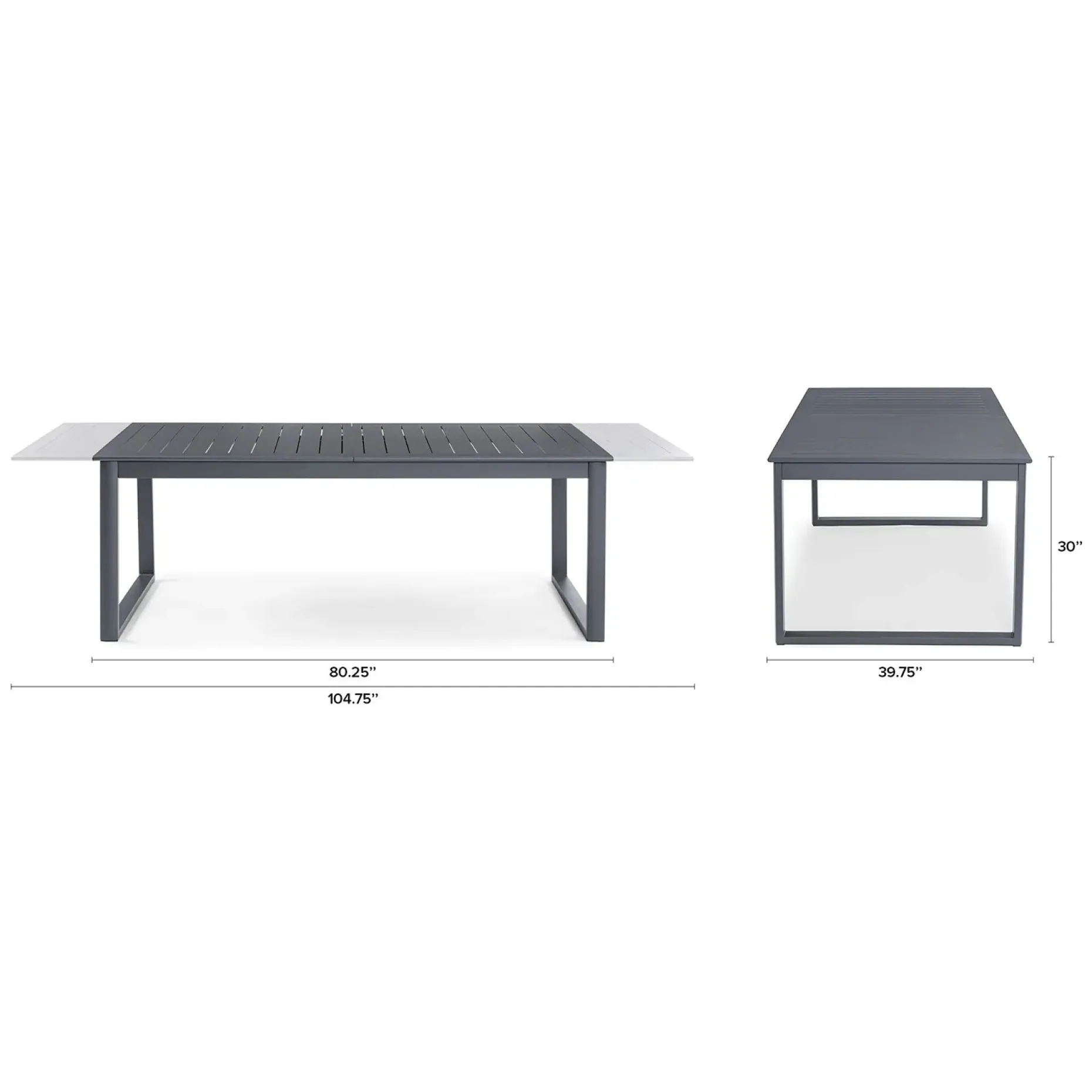 Ofer 80.25" - 104.75" Outdoor Extendable Dining Table - Dark Gray