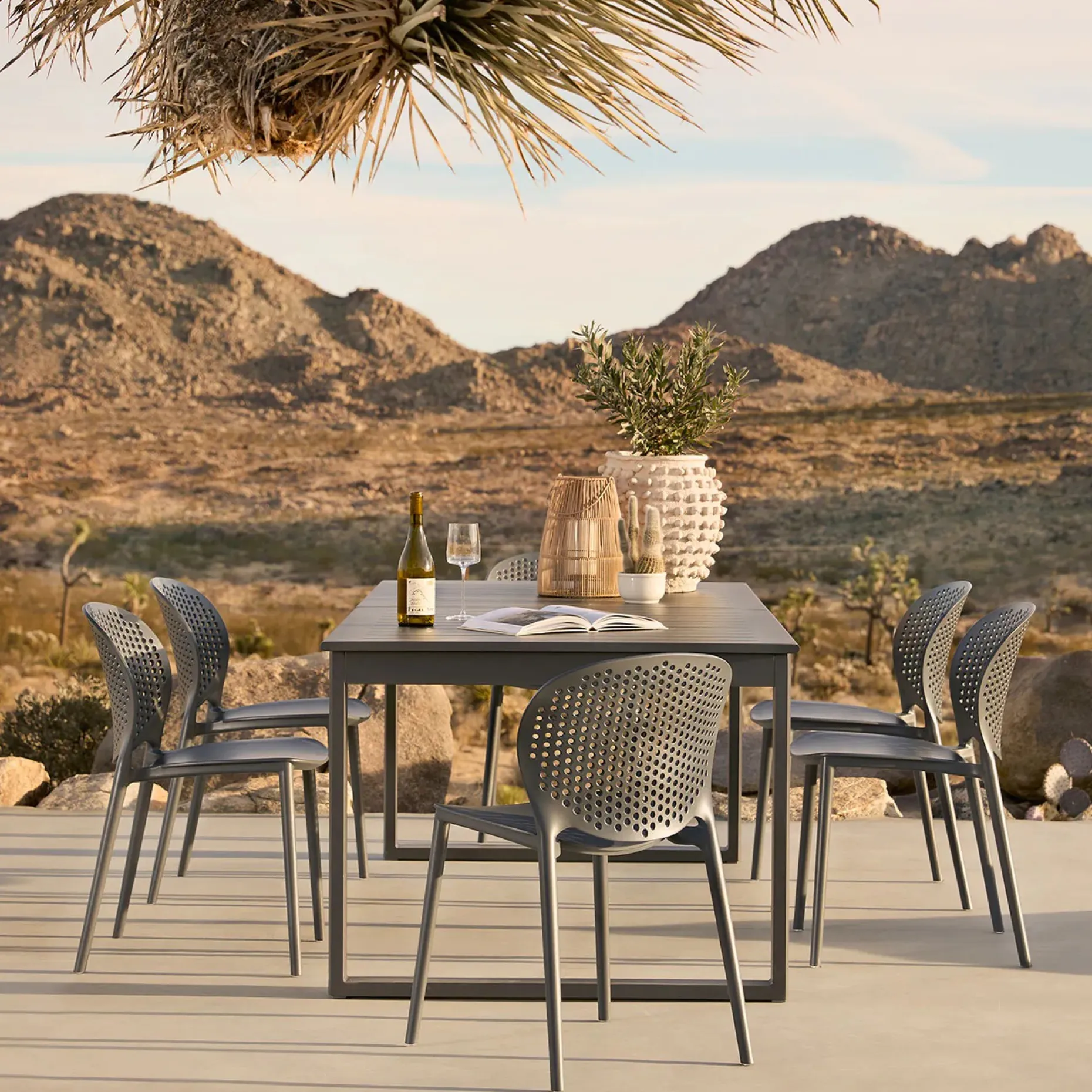 Ofer 80.25" - 104.75" Outdoor Extendable Dining Table - Dark Gray