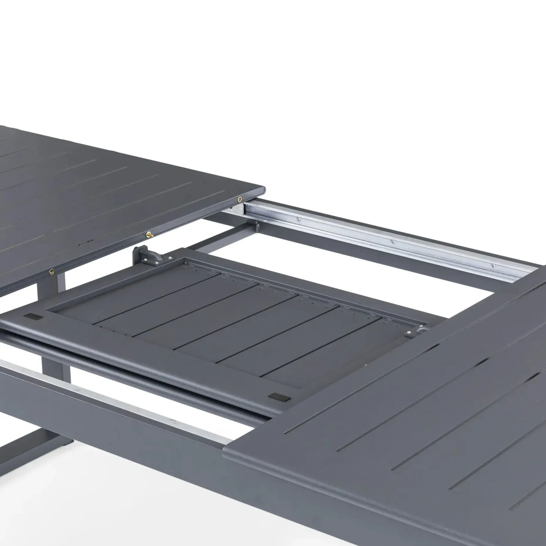 Ofer 80.25" - 104.75" Outdoor Extendable Dining Table - Dark Gray