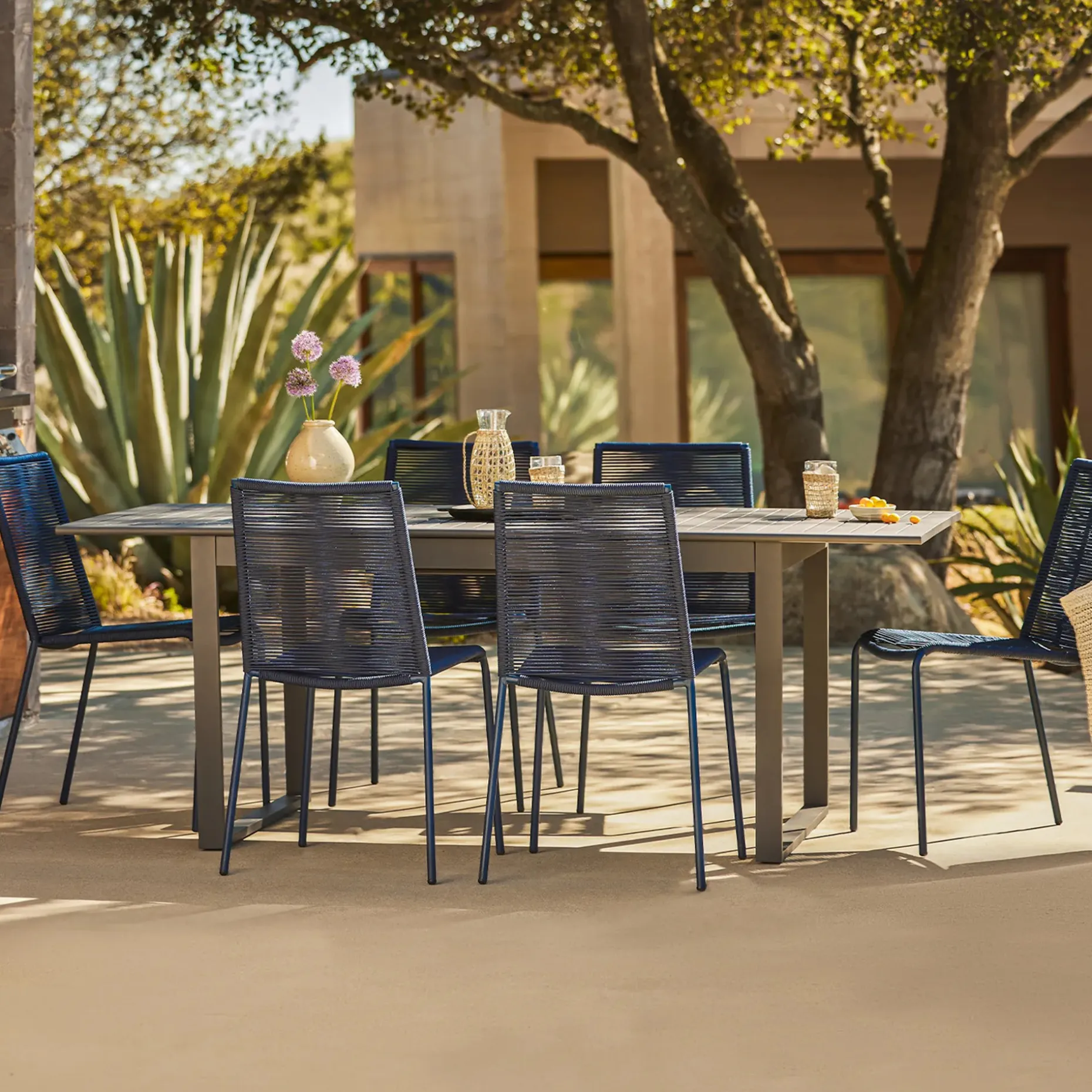 Ofer 56.5" - 80.5" Outdoor Extendable Dining Table - Dark Gray