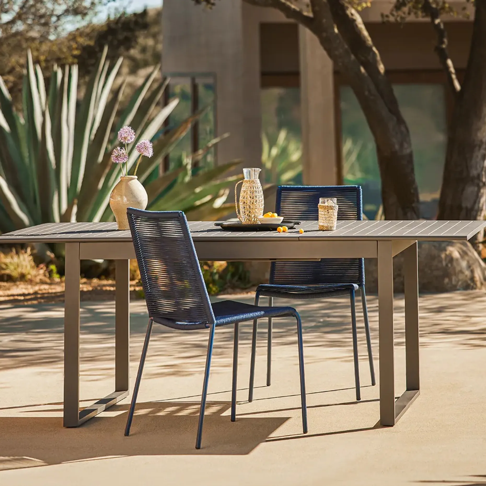 Ofer 56.5" - 80.5" Outdoor Extendable Dining Table - Dark Gray