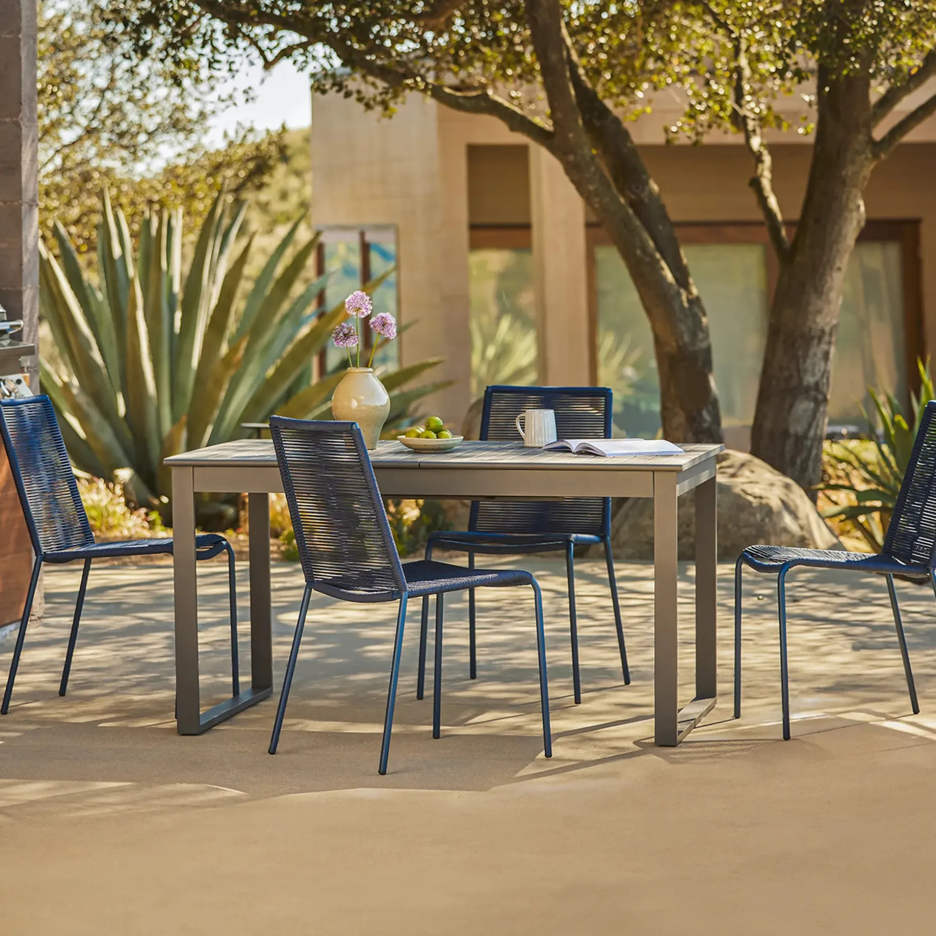 Ofer 56.5" - 80.5" Outdoor Extendable Dining Table - Dark Gray