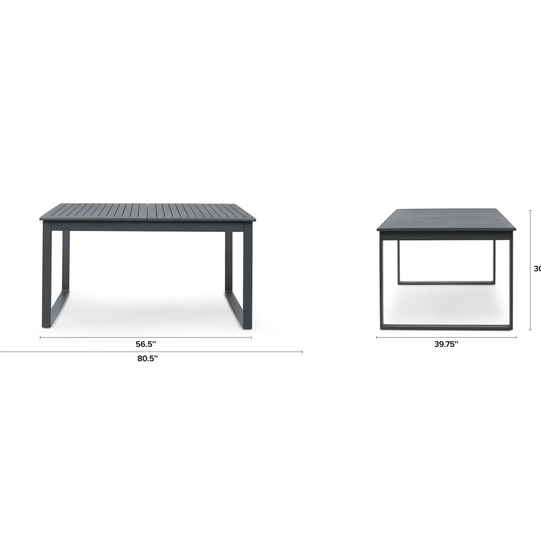Ofer 56.5" - 80.5" Outdoor Extendable Dining Table - Dark Gray