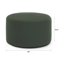 Olara 25" Indoor/Outdoor Pouf - Dravite Green