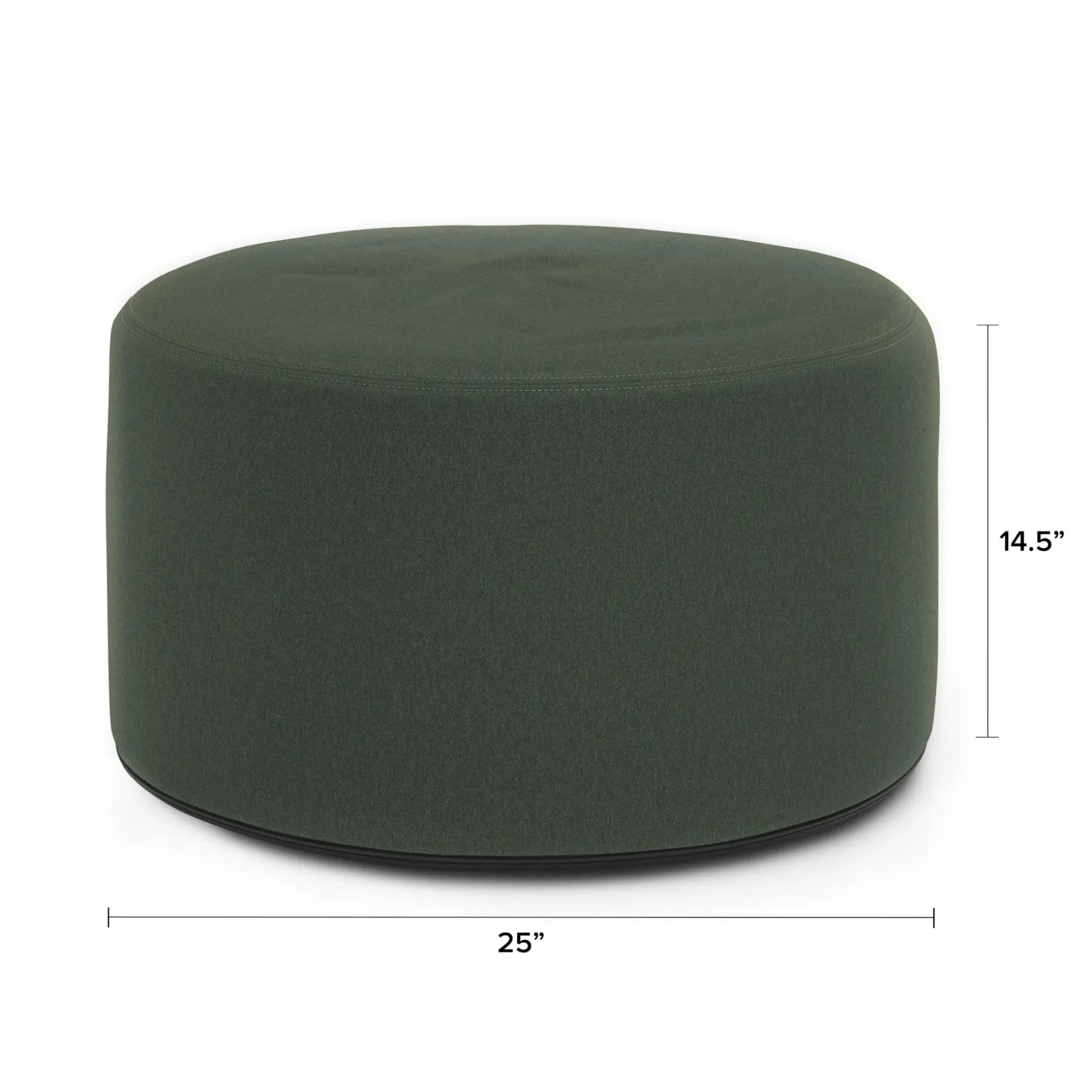 Olara 25" Indoor/Outdoor Pouf - Dravite Green