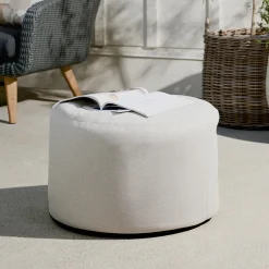 Olara 25" Indoor/Outdoor Pouf - Whisper Gray