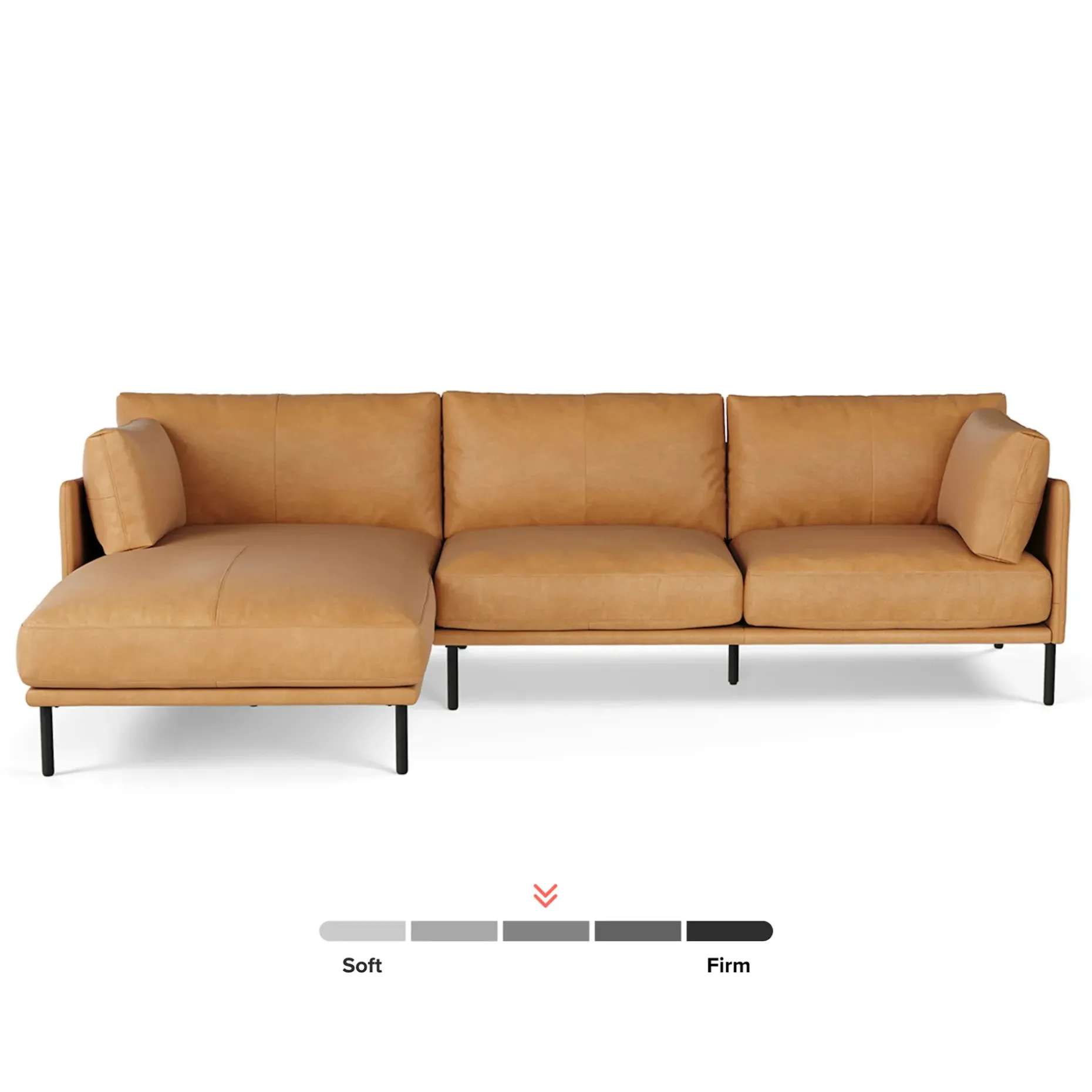 Olsen 110" Leather Left Sectional - Charme Tan