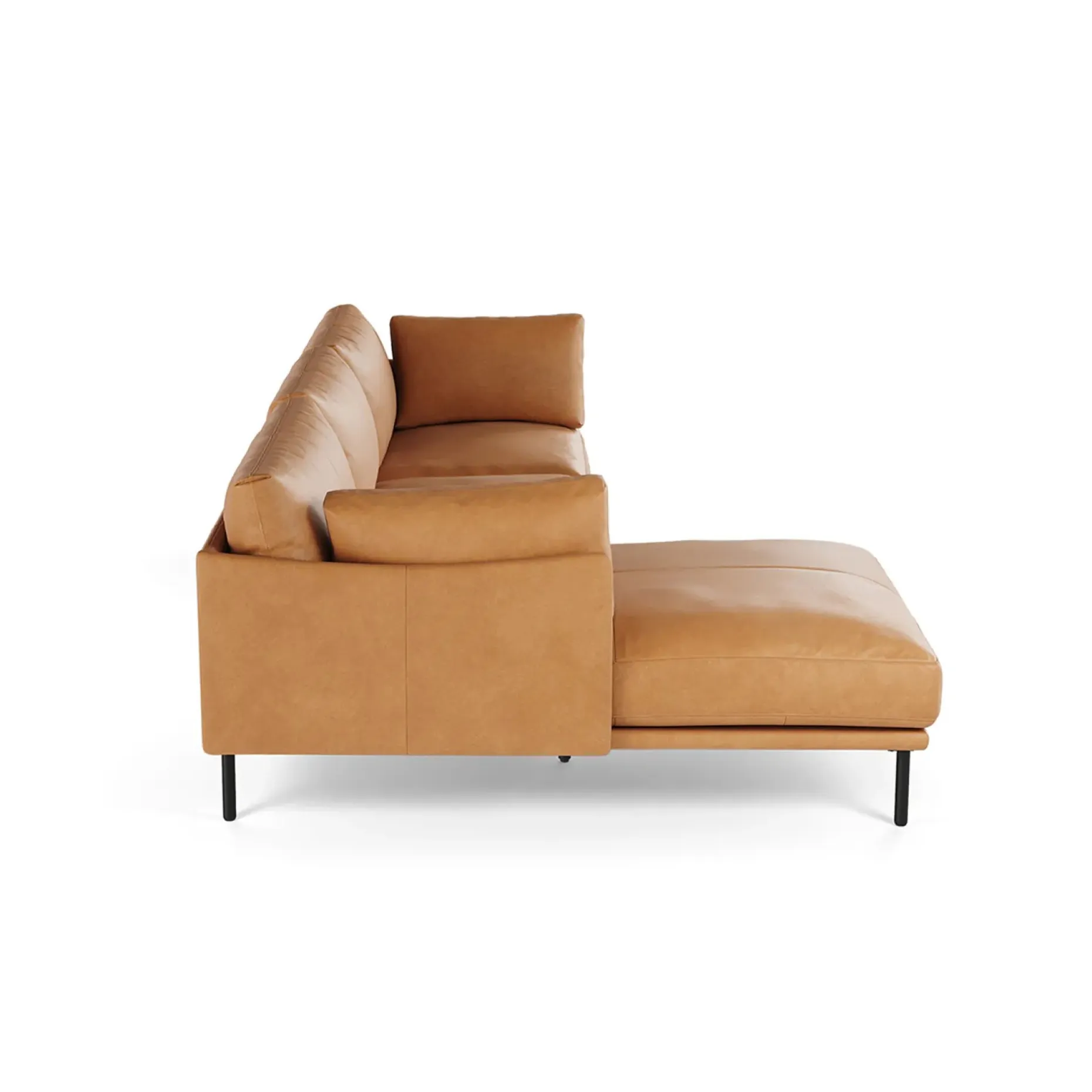 Olsen 110" Leather Left Sectional - Charme Tan