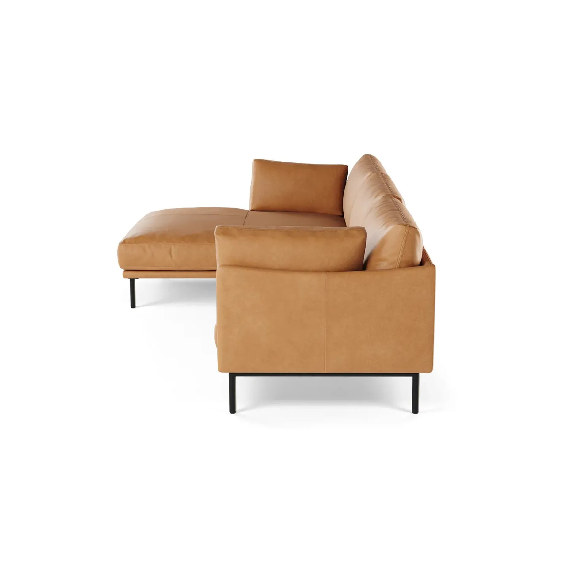 Olsen 110" Leather Left Sectional - Charme Tan