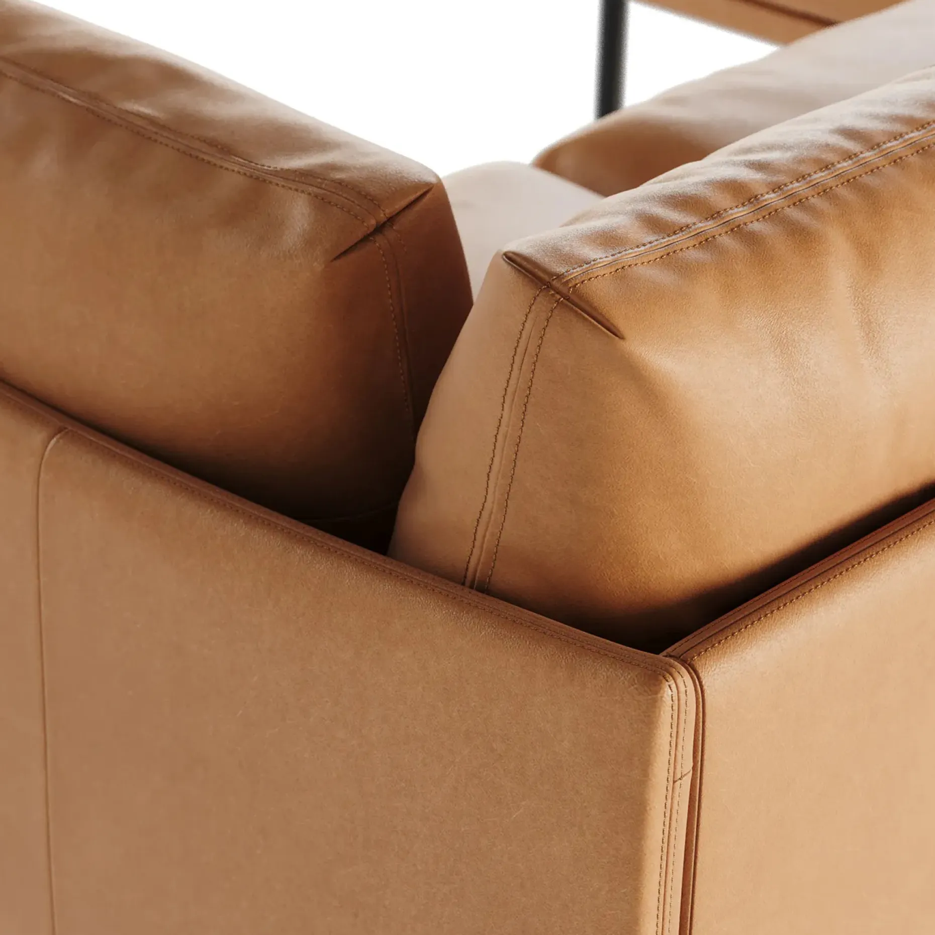 Olsen 110" Leather Left Sectional - Charme Tan