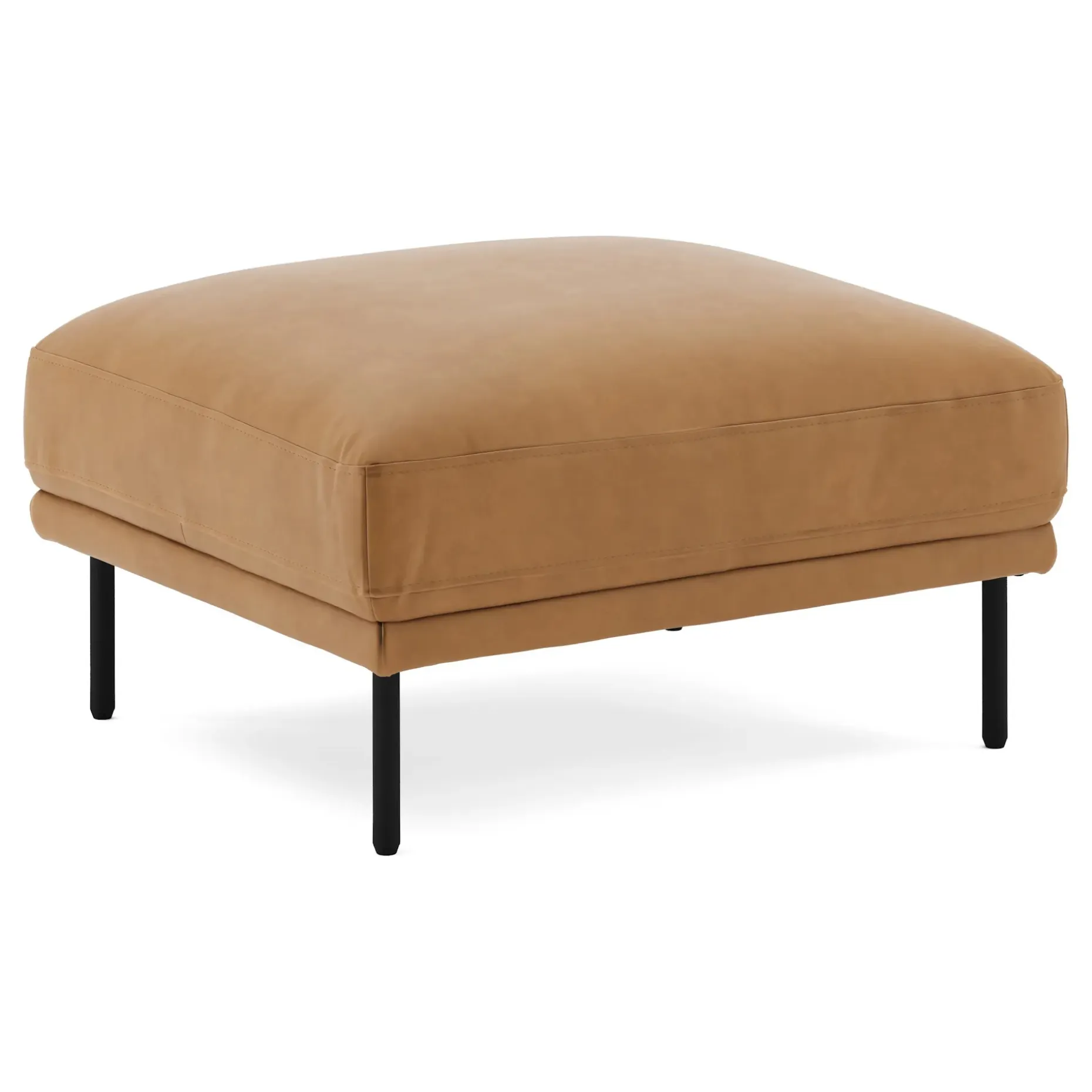 Olsen 32.5" Leather Ottoman - Charme Tan
